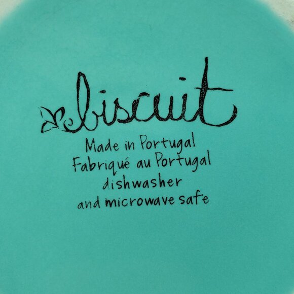 Anthropologie Latte Stoneware Turquoise Cereal Bowls Aqua Biscuit Soup Bowls - Picture 6 of 6